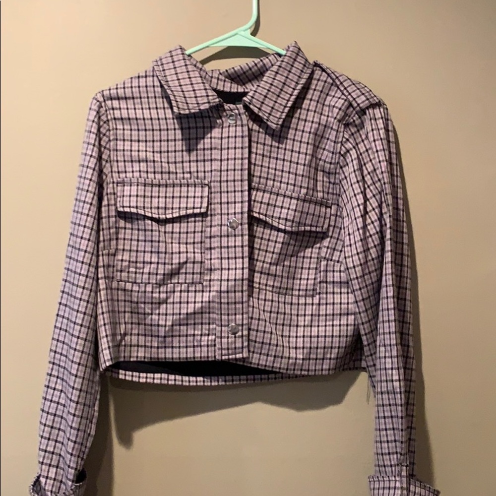 Cropped purple flannel